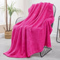 Exclusivo Mezcla Fleece Throw Blanket for Couch and Bed, 50x70 Inches Soft Cozy Jacquard Flannel Blankets, Lightweight Fuzzy Plush Warm Throws for Women, Hot Pink