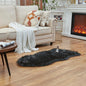 EasyJoy Ultra Soft Fluffy Shaggy Area Rug Faux Fur Rug Chair Cover Seat Pad Fuzzy Area Rug for Bedroom Floor Sofa Living Room (2 x 4 ft Sheepskin, Black)