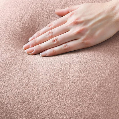 MIULEE Valentines Decorative Throw Pillow Covers Neutral Linen Fringe Throw Pillows Set of 2 Pink Boho Farmhouse Cushion Covers with Tassels for Couch Sofa Bed Living Room Spring Decor 18x18 Inch