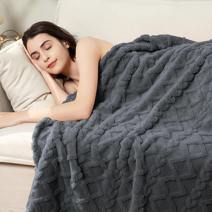 Aganear Blanket Queen Size - Washed Fuzzy Cozy Soft Lightweight Blankets for Couch, Sofa, Bed, Office, Breathable and Skin-Friendly Blanket for All Season Accessories(90"x90", Gray)