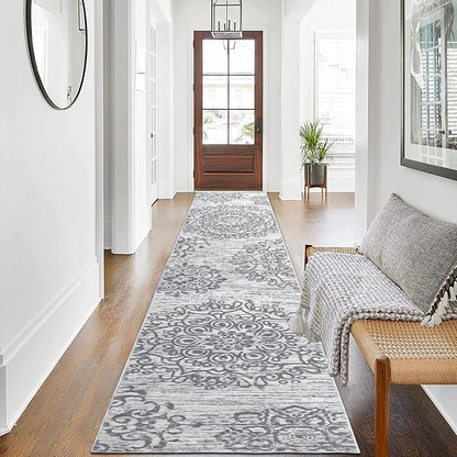 HEBE Hallway Runner Rug 2'x10' Washable Vintage Distressed Area Rugs Non Slip Laundry Rug Runner Boho Floor Carpet Runners for Hallways Entryway Laundry Room Kitchen Bathroom