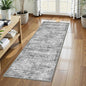 Washable Area Rug 2'6'' x 8' Vintage Traditional Persian Mat - Foldable Distressed Non-Slip Machine Washable Carpet for Living Room Bedroom Kitchen Home Decor - Graphite and Mist