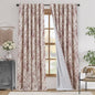 jinchan Blackout Floral Curtains for Living Room Bedroom Linen Blend Curtain Farmhouse Brick Red Printed with Lined Back Tab Rod Pocket Drapes Window Treatments 2 Panels 96 Inch