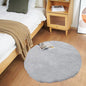 Ghouse Faux Rabbit Fur Round Rug 3ft Grey Round Rugs for Bedroom Decor Fluffy Area Rugs for Living Room, no-Shedding Carpet Sheepskin Washable Rug Rome Decor