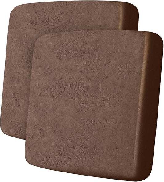 Leather Look Couch Cushion Covers Sofa Seat Slipcovers Sets Couches Furniture Protector for Sectional Armchair Loveseat Pets Kids Stretch Spandex Fabric (2 Cushion Loveseat, Brown)
