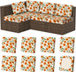 8Pcs Stretch Patio Cushion Covers, Outdoor Couch & Sofa Replacement Slipcovers for Patio Furniture Cushion Covers, Washable Reusable Furniture Protector