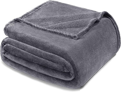 Exclusivo Mezcla Fleece Dark Grey Throw Blanket for Couch, Sofa, Super Soft and Warm Blankets, All Season, Cozy, Plush, Lightweight, 50x60 Inches
