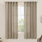 LAMIT Linen Curtains 60 Inch Length 2 Panels, Light Filtering Panels Back Tab and Rod Pocket Neutral Drapes for Bedroom/Window/Living Room, Taupe, 34 x 60 Inch