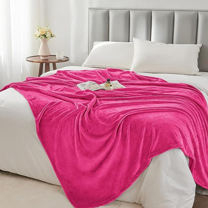 BEDELITE Fleece Blanket Hot Pink Valentines Throw Blanket for Couch & Bed, Luxury Plush Cozy Fuzzy Blanket 50" x 60", Super Soft Warm Lightweight Throw Blanket for Travel Camping