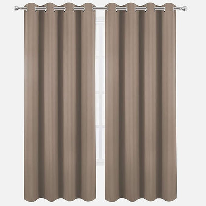 LEMOMO Cappuccino Thermal Blackout Curtains/52 x 95 Inch/Set of 2 Panels Room Darkening Curtains for Bedroom