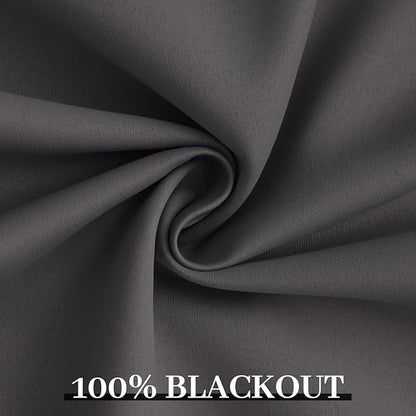 Yakamok Dove Grey 100% Blackout Curtains Grommet Window Treatments with 2 Thick Layers-Light Gray Room Darkening Thermal Insulated Drapes Set of 2 for Bedroom Living Room 52 Inches by 72 Inches length