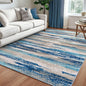 Lansny Modern Abstract 5x7 Machine Washable Area Rug Non-Slip Soft Bedroom Living Romm Rug Blue Ultra Thin Print Faux Wool Floor Carpet Throw Rugs for Nursery Playroom Dining Room Indoor Office