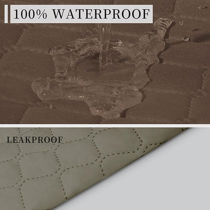 ISSUNTEX Double Protection 100% Waterproof Chair Sofa Covers for Living Room, Reversible Furniture Protector Sofa Cover for Dogs, Pets, Kids (Brown/Beige)