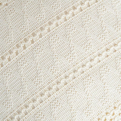 Fancy Homi Set of 1 Boho Cream Lumbar Decorative Throw Pillow Cover 12x20 Inch for Couch Bed Sofa Chair, Modern Organic Farmhouse Home Decor, Soft Cotton Cute Accent Rectangle Cushion Case