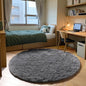 ONASAR Grey Round Area Rugs 5ft, Gray Soft Bedroom Circle Rug Floor Mats for Kids Girls Teen Room, Fluffy Plush Shaggy Carpet for Baby Nursery Living Room Playroom Home Decor Aesthetic