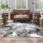 AROGAN 8×10 Feet Western Decor Faux Fur Cowhide Rug, Premium Animal Skin Cow Hide Rug, Sturdy Cow Print Rugs for Wall Decor, Western Floor Carpet for Bedroom Living Room, Black and Grey