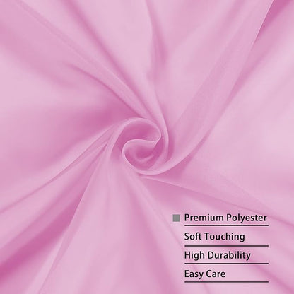 OWENIE Sheer Pink Curtains, Sheer Curtains 84 inch Length 2 Panels Set, Rod Pocket Voile Fimly Sheer Drapes for Living Room/Bedroom, 2pcs, Each 42" W x 84" L