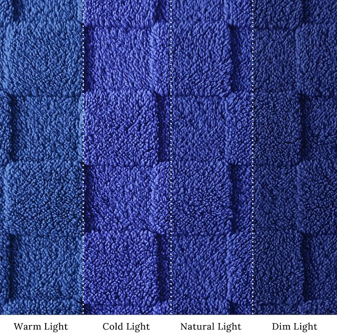 Exclusivo Mezcla Fleece Throw Blanket for Couch,Super Soft and Warm Lightweight Checkered Pattern Blankets for All Seasons, 50x60 Inches, Cobalt Blue