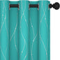 Deconovo Blackout Curtains for Bedroom, Thermal Insulated Soundproof Drapes with Wave Dot Foil Print, 42 x 84 Inch Long, Set of 2, Machine Washable Window Curtain for Living Room Office, Turquoise