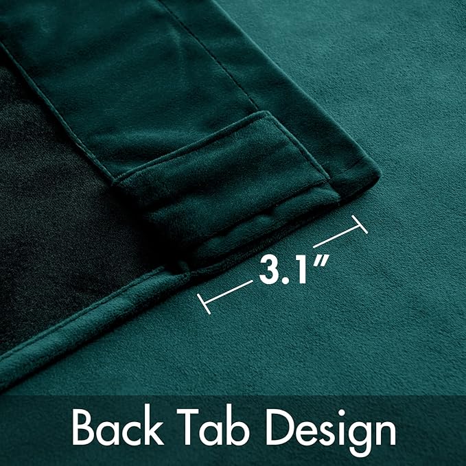 MIULEE Velvet Curtains 96 inches 2 Panels - Luxury Blackout Curtains for Bedroom Living Room Thermal Insulated Home Decor Super Soft Christmas Window Drapes Rod Pocket & Back Tab, Emerald Green