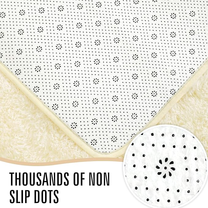 LOCHAS Ultra Soft Indoor Modern Area Rugs Fluffy Living Room Carpets for Children Bedroom Home Decor Nursery Rug 3x5 Feet, Light Champagne