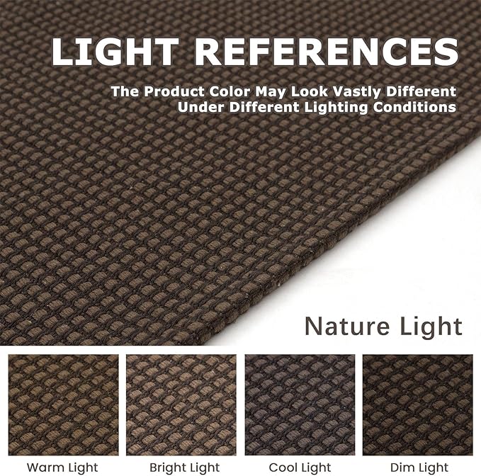KOZYFLY Extra Long Runners for Hallways 3x16 ft Washable Kitchen Runner Non Slip Rubber Backed Hallway Rug Cotton Entryway Runner Rug Floor Carpet for Indoor Hall, Kitchen, Stair, Reddish Brown/Coffee