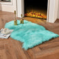 duduta Turquoise Blue Sheepskin Throw Rug 2x3 ft, Fluffy Shag Faux Fur Chair Covers Small Bedside Dorm Rug Non Slip Washable