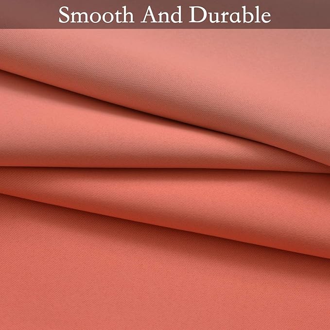 SimpleHome Ombre Room Darkening Curtains for Bedroom, Light Blocking Gradient Grey White to Coral Thermal Insulated Grommet Window Curtains/Drapes for Living Room,2 Panels, 52x84 inches Length