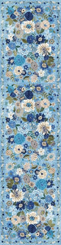 Rug for Hallways Kitchen Rug 2'6" x 14', Non Slip Washable Rugs with Rubber Backing Soft Floral Carpet Runner for Hallways, Kitchen, Laundry, Bedroom, Bathroom(2.6 x 14, Blue Garden)