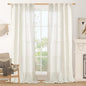 LAMIT Cream Linen Curtains for Living Room 84 inch Length 2 Panels, Light Filtering Semi Sheer Panels Back Tab and Rod Pocket Boho Drapes for Bedroom/Farmhouse, 38 x 84 Inch