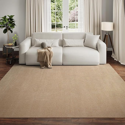 YDKGL Boho Washable Area Rugs 6x9 ft, Non Slip Area Rug for Living Room, Braided Office Rugs Bedroom Rug Woven Washable Indoor Floor Carpets for Office Dining Bedroom Living Room, Easy to Clean, Brown