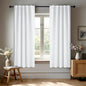 Deconovo Semi 50% Light Blocking Pure White Curtains - Solid Back Tab and Rod Pocket Room Darkening Curtains for Kids' Bedroom, 42x63 Inch, 2 Panels, Adult