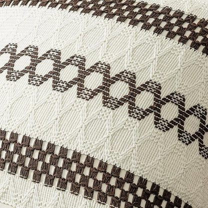 MIULEE Set of 2 Dark Brown Boho Decorative Lumbar Pillow Covers 12x20 Inch Farmhouse Rustic Couch Throw Pillows Modern Cotton Cushion Covers Retro Cute Macrame Woven Spring Decor for Bed Sofa Chair