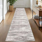 KOZYFLY Modern Abstract Hallway Runner, 2x10 Washable Rug Non-Slip Soft Striped Kitchen Runner Rug, Grey/Light Beige/Brown Print Carpet Runner for Entryway Bathroom
