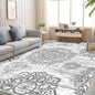 HEBE Washable Area Rug 8'x10' Non Slip Soft Distressed Medallion Bedroom & Living Room Rugs Vintage Entry Floor Carpet for Dining Room Bathroom Entryway