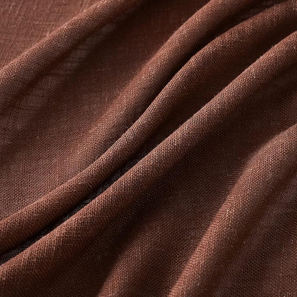 MIULEE Chocolate Brown Linen Curtains 84 Inch Length for Bedroom Living Room, Soft Thick Linen Textured Window Drapes Semi Sheer Light Filtering Back Tab Rod Pocket Burlap Look Decor, 2 Panels
