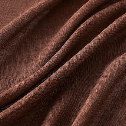 MIULEE Chocolate Brown Linen Curtains 96 Inch Long for Bedroom Living Room, Soft Thick Linen Textured Window Drapes Semi Sheer Light Filtering Back Tab Rod Pocket Burlap Look Decor, 2 Panels