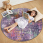 Washable Area Rugs 4ft Non-Slip Modern Abstract Soft for Living Room Entryway Bedroom Nursery, Print Pattern, Purple Orange Blue Green Rust Red Colorful