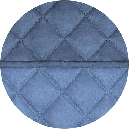 PureFit Reversible Quilted Sofa Cover, Water Resistant Slipcover Furniture Protector, Washable Couch Cover with Non Slip and Elastic Straps for Kids, Dogs (Small Recliner, Dark Blue/Light Blue)