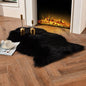 duduta Black Faux Sheepskin Fur Throw Rug 2x3 ft, Fluffy Shag Chair Cover Small Bedside Dorm Rug Non Slip Machine Washable