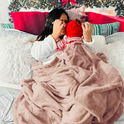 Bedsure GentleSoft Fleece Throw Blanket Dusty Pink - 300GSM Blankets for Couch, Sofa, Bed, Soft Lightweight Plush Cozy Throws for Toddlers, 50x60 inches