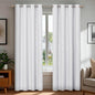 Deconovo White Curtains, Room Darkening Living Room Curtain, Thermal Insulated Soundproof Drapes, Hexagon Silver Print Pattern, 52 x 72 Inch, Grommet Panel for Bedroom Kitchen Office Nursery, Set of 2