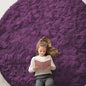 OLANLY Dark Purple Round Rugs for Bedroom - Machine Washable, 8 ft Circle Area Rugs for Living Room, Soft and Fluffy Shaggy Carpet for Teen Girl and Boys, Nursery Rooms, Dorms, Home Decor Aesthetic