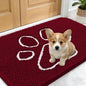 OLANLY Dog Door Mat for Muddy Paws 24x16, Paw Print Design, Absorbs Moisture and Dirt, Absorbent Non-Slip Washable Doormat, Quick Dry Chenille Mud Mat for Dogs, Entry Indoor Entryway Carpet, Burgundy