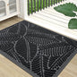 Colorxy Waterproof Doormat, Sturdy Natural Rubber Front Indoor Mat, Non Slip Low Profile Indoor Outdoor Door Mats, Stain and Fade Resistant Floor Mat, Easy Clean Patio Entrance Mat, 47''x17'', Black