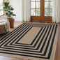 Lahome Enfys Modern Geometric Easy Jute Dining Room Rug, 5x7 Modern Rugs for Living Room Washable Kitchen Mat, Large Non Slip Farmhouse Indoor Outdoor Carpet for Bedroom Dorm RV