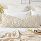 decorUhome Throw Pillow Covers 14x36 Inch Set of 1, Soft Plush Decorative Faux Fur Beige Solid Couch Pillow Covers, Accent Farmhouse Neutral Rectangular Pillow Cases for Sofa Bed Living Room