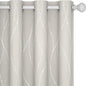 Deconovo Beige Blackout Curtains, Room Darkening Curtain, Thermal Insulated Soundproof Drapes, Silver Wave Dots Print, 52 x 54 Inch, Machine Washable Window Panels for Kitchen Nursery Office, Set of 2