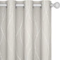 Deconovo Beige Curtains for Living Room, Light Darkening Soundproof Drapes with Wave Dots Silver Print, 52 x 72 Inch Long, Farmhouse Boho Curtain, Set of 2 Window Panels for Bedroom Office Nursery