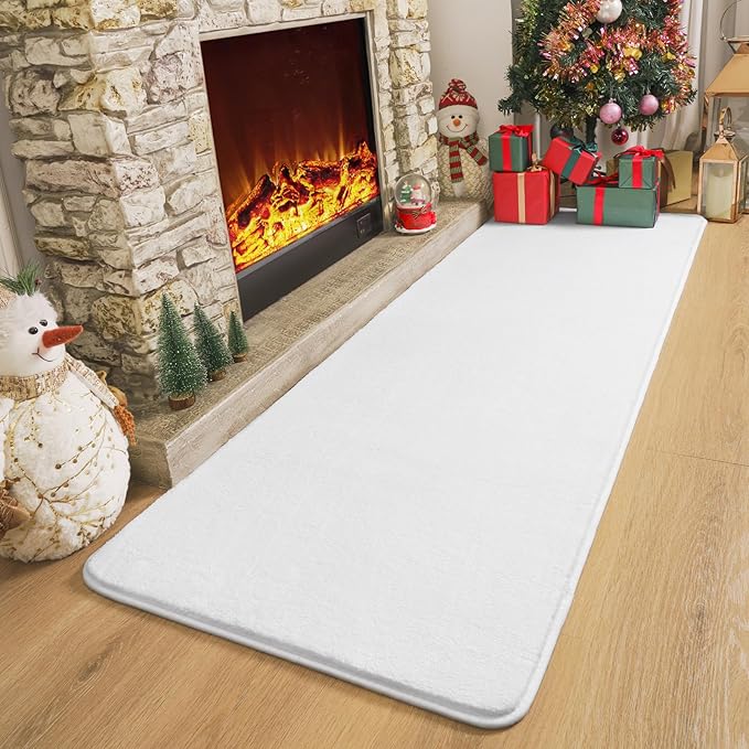 Amearea Modern Soft Hallway Runner Rug, 2x8 Feet Area Rug Runners for Hallways, Washable Runner Rugs, Non Slip Memory Foam Rug White Runner Rugs Carpet for Entrance Kitchen Kids Room Decor